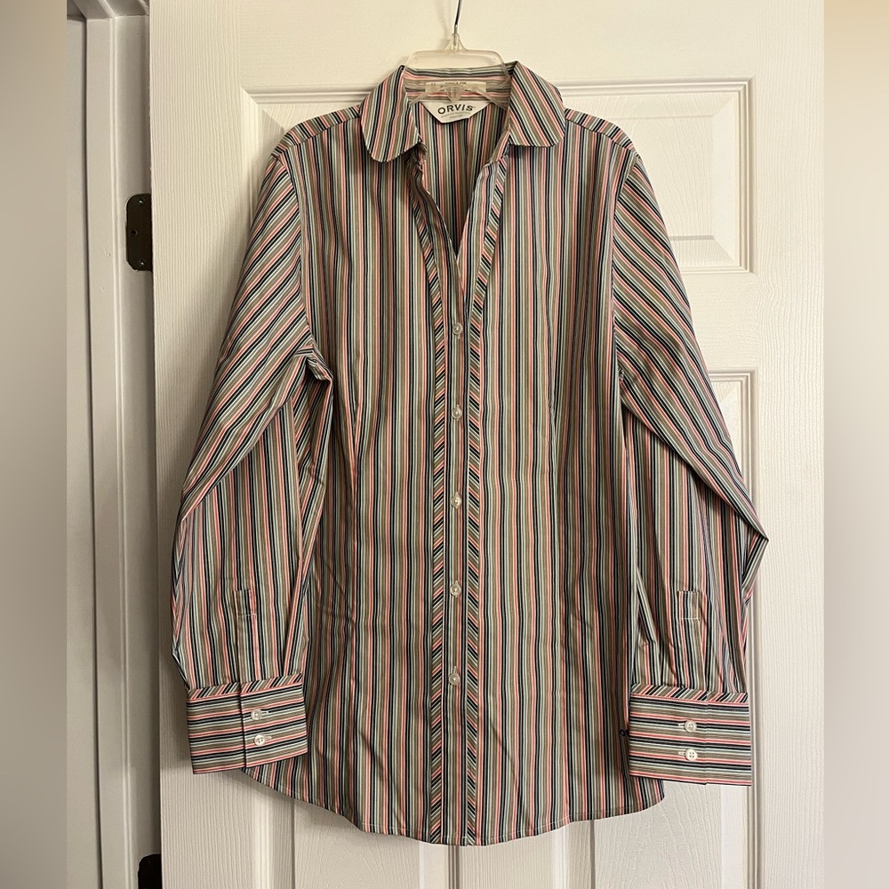 NWOT Orvis Striped Button Down Blouse